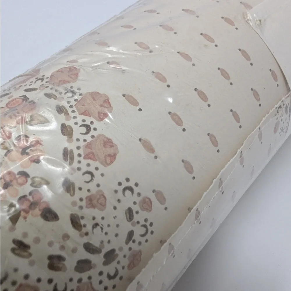 Vintage Collins & Aikman Beige Rose Floral Wallpaper 72SqFt Prepasted Grannycore